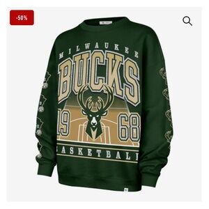 milwaukee bucks 47 oversized crew neck sweatshirt